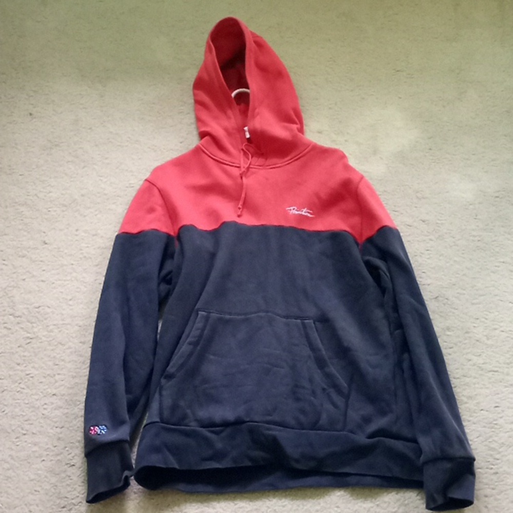 Primitive Skateboards Orange/Black Hoodie Sweater Mens Size Large Embroidered